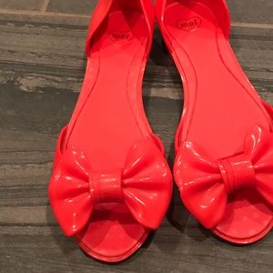 NWOB Mel by Melissa Jelly Bow D'orsay Flats size 8